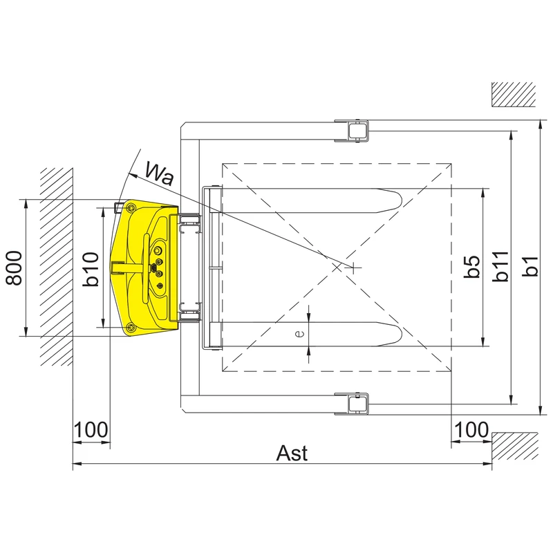 Poluelektrični opkoračni slagač paleta PEVV10-DPV/PEVV15-DPV, visina dizanja 1600–3500 mm