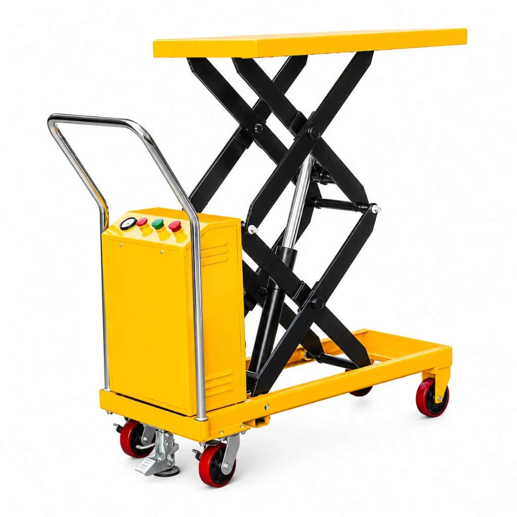 Poluelektrični mobilni podizni sto sa dvostrukim makazama (PMPS350D), 350 kg, 1320 mm