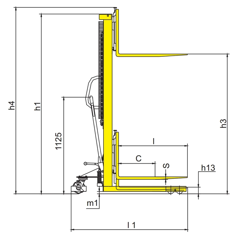 Ručni slagač paleta sa podesivim viljuškama RVV-PV 1000–1500 kg – slika 3