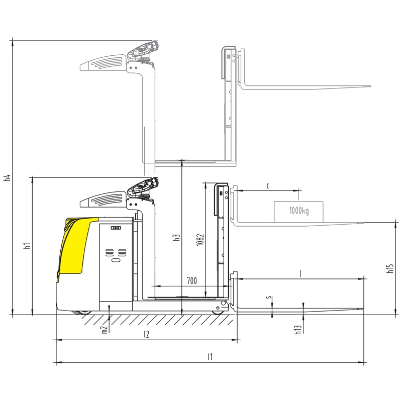 Viljuške električnog komisionera NKV10-P nosivosti 1000 kg